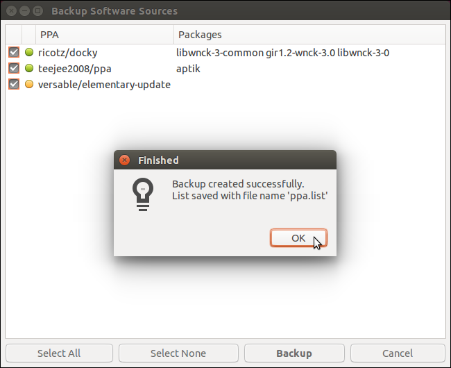 如何使用Aptik来备份和恢复 Ubuntu/Ubuntu Kylin 中的Apps和PPAs 